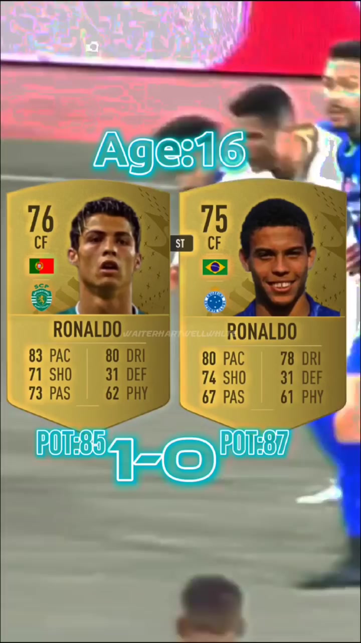  C罗罗纳尔多！两大巨星的历年FIFA数据对比！